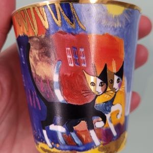 Goebel Porcelain cup planter cat thened